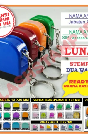 Stempel Nama Gantungan Kunci Desain Nama Dokter Lunas Bidan dll